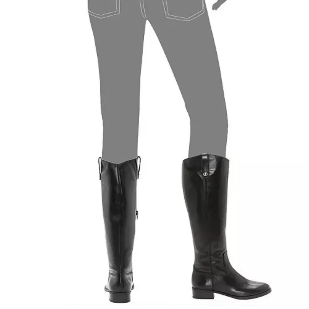 NEW I.N.C. International Concepts Fawne Wide-Calf Leather Knee High Boots 8M